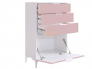 Комод Зефир белое дерево/пудра розовая