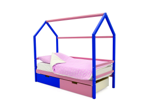 Кровать-домик Svogen с ящиками синий-лаванда