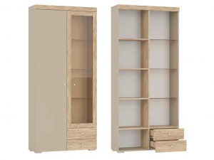 Шкаф 2-х дверный со стеклом и двумя ящиками Палермо 6-87002