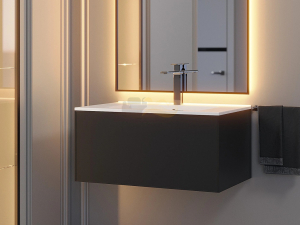 Тумба с раковиной Uperwood Parma Premium черная 75 см