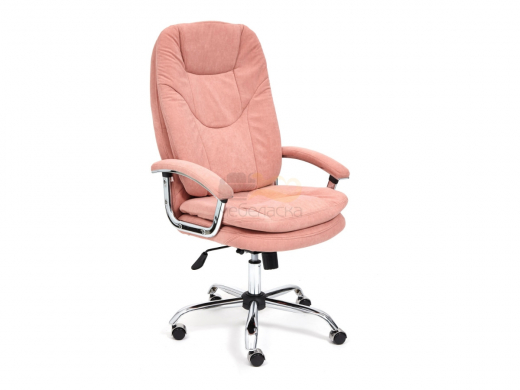 Кресло офисное Softy lux флок розовый