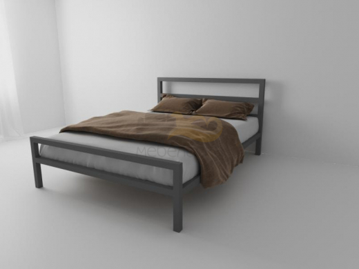Кровать металлическая Комфорт 1600 серая