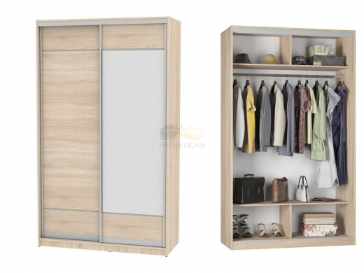 Шкаф-купе Белла B-230х135х60-3 (D7D8)