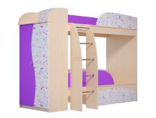 Кровать 2-х ярусная Омега 4а МДФ млечный дуб-фиолет+арт фиолет