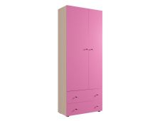 Шкаф ДМ 800 с 2 ящиками дуб млечный-розовый